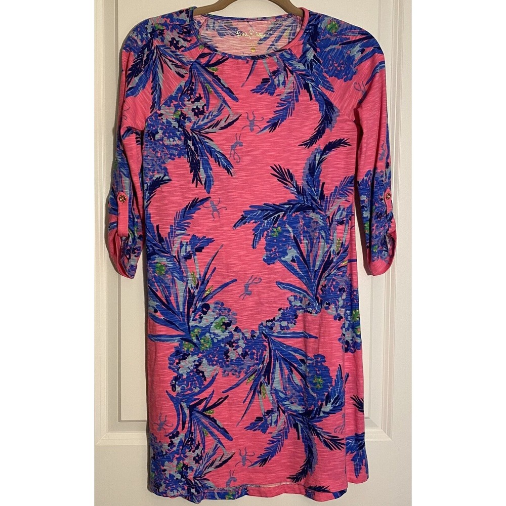 Lilly Pulitzer Surfcrest Swing Dress - Tiki Pink Out On‎ A Limb - Size XS